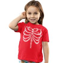 Camiseta Infantil Menino Menina Esqueleto Manga Curta