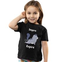 Camiseta Infantil Menino Menina Gatinho Yoga Manga Curta Camiseta Infantil Menino Menina Gatinho Yoga Manga Curta