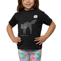 Camiseta Infantil Menino Menina Gato Alimente Manga Curta