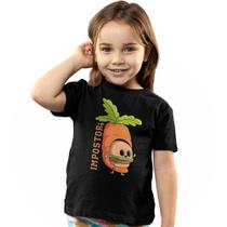 Camiseta Infantil Menino Menina Hambúrguer Cenoura Impostor Camiseta Infantil Menino Menina Hambúrguer Cenoura Impostor