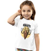 Camiseta Infantil Menino Menina Hoje é Dia de Sorvete Feliz - Hipsters