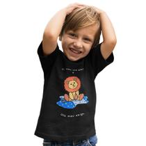 Camiseta Infantil Menino Menina Leãozinho Manga Curta Camiseta Infantil Menino Menina Leãozinho Manga Curta