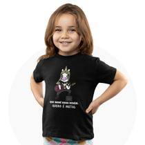 Camiseta Infantil Menino Menina Nana Neném Metal Unicórnio