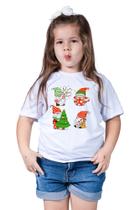 Camiseta Infantil Menino Menina Papai Noel Noela Presente natal Merry Christmas Iluminado - Retha Estilos