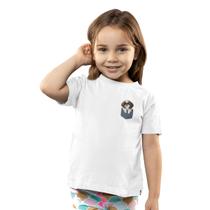 Camiseta Infantil Menino Menina Shih Tzu Bolso Cachorrinho