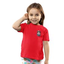 Camiseta Infantil Menino Menina Shih Tzu Bolso Cachorrinho