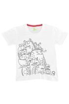 Camiseta Infantil Menino Monstrinhos - Pinte e Lave - Pábinka