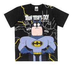 Camiseta Infantil Menino Personagem Batman Malha Tam 4 Ao 10