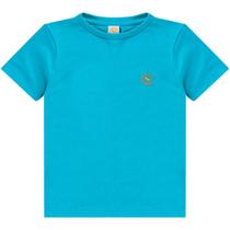 Camiseta infantil menino premium com bordado - azul ceu