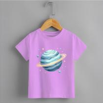 Camiseta Infantil Menino Saturno Blusa 100% Algodão Confortável