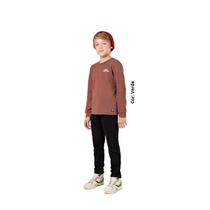 Camiseta Infantil Menino Suedine Inverno Onda Marinha 1081