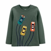 Camiseta Infantil Menino Verde Carros Carter's