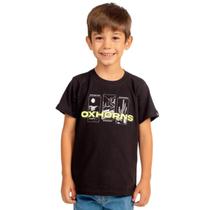 Camiseta Infantil Meninos Ox Horns Preta 5277