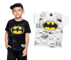 Camiseta infantil meninos verão batman licenciado