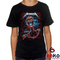 Camiseta Infantil Metallica 100% Algodão Rock Geeko