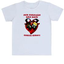 Camiseta Infantil Meu coração não bate Corta giro Camiseta Infantil Meu coração não bate Corta giro