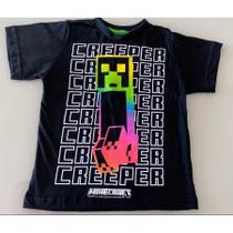 Camiseta Infantil Minecraft Manga Curta com Gola Reforçada 100% Algodão Camiseta Infantil Minecraft Manga Curta com Gola Reforçada 100% Algodão