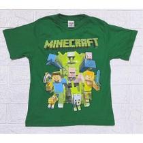 Camiseta Infantil Minecraft Manga Curta com Gola Reforçada 100% Algodão Camiseta Infantil Minecraft Manga Curta com Gola Reforçada 100% Algodão