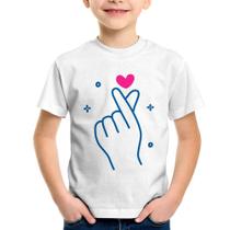 Camiseta Infantil Mini coração coreano - Foca na Moda