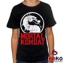 Camiseta Infantil Mortal Kombat 100% Algodão Geeko