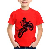 Camiseta Infantil Motocross Jump Azul - Foca na Moda