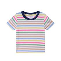 Camiseta infantil Mud Kingdom Little listrada 100% algodão