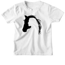 Camiseta Infantil Mulher e cavalo silhueta