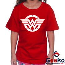 Camiseta Infantil Mulher Maravilha 100% Algodão Geeko Wonder Woman