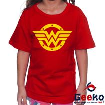 Camiseta Infantil Mulher Maravilha 100% Algodão Geeko