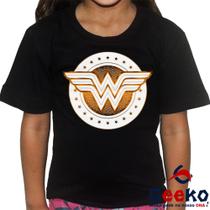 Camiseta Infantil Mulher Maravilha 100% Algodão Wonder Woman Geeko