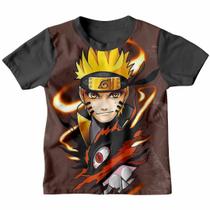 Camiseta Infantil Naruto Menino Shippuden Camisa Estampa Anime 3D