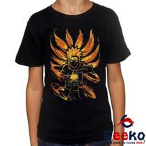 Camiseta Infantil Naruto Uzumaki 100% Algodão Geeko Anime