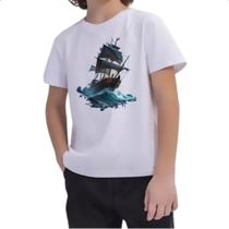 Camiseta Infantil Navio em mar aberto
