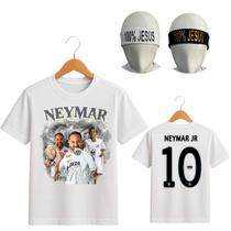 Camiseta Infantil Neymar Jr mais duas faixas testeira Camiseta Infantil Neymar Jr mais duas faixas testeira