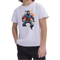 Camiseta Infantil Ninja Watercolor Arte - Alearts