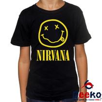 Camiseta Infantil Nirvana 100% Algodão Rock Geeko