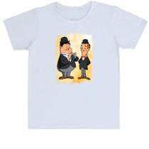 Camiseta Infantil Nostalgia O Gordo e o Magro Cartoon