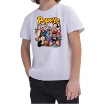 Camiseta Infantil Nostalgia Popeye e sua Turma