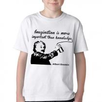 Camiseta Infantil ou adulto Albert Einstein imagination Blusa Criança todos tamanhos