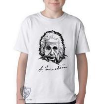 Camiseta Infantil ou adulto Albert Einstein rosto Blusa Criança todos tamanhos