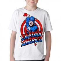 Camiseta Infantil ou adulto Capitão América Cartoon Blusa Criança todos tamanhos