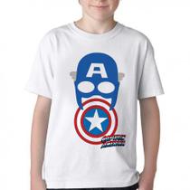 Camiseta Infantil ou adulto Capitão América Máscara Escudo Blusa Criança todos tamanhos