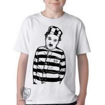 Camiseta Infantil ou adulto Charles Chaplin preso Blusa Criança todos tamanhos