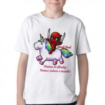 Camiseta Infantil ou adulto Dead Pool e unicórnio Blusa Criança todos tamanhos Camiseta Infantil ou adulto Dead Pool e unicórnio Blusa Criança todos tamanhos