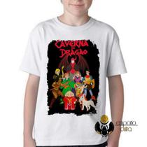 Camiseta Infantil ou adulto Dungeons e Dragons caverna do dragão todos Blusa Criança todos tamanhos