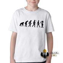 Camiseta Infantil ou adulto Evolução Alien Blusa Criança todos tamanhos