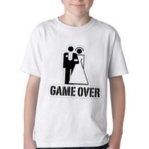 Camiseta Infantil ou adulto Game Over Blusa Criança todos tamanhos