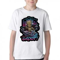 Camiseta Infantil ou adulto Groot DJ Blusa Criança todos tamanhos