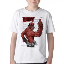 Camiseta Infantil ou adulto HellBoy dedo Blusa Criança todos tamanhos