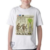Camiseta Infantil ou adulto Hieróglifos Caça Fantasmas Blusa Criança todos tamanhos